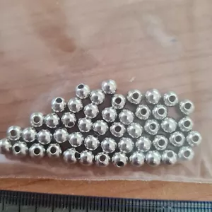 50pcs Silver Plated Spacer Beads 6mm Jewellery Making Findings DIY Craft Art - Picture 1 of 1