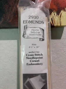 2930 Edmunds Wooden Split Rail Scroll Frame Needlepoint Embroidery 8.5"X18" USA - Picture 1 of 5