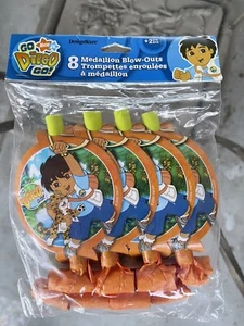 Go Diego Go Diego's Biggest Rescue Party 8 medallones fiesta sopladores - Imagen 1 de 2