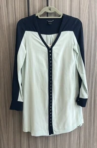 Club Monaco Long Sleeve Silk Colorblock Dress Womens Size 4 - Picture 1 of 5