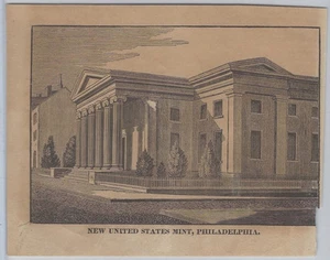 Estampado arquitectónico grabado en madera antiguo original de la década de 1830 como nuevo en Filadelfia - Imagen 1 de 1