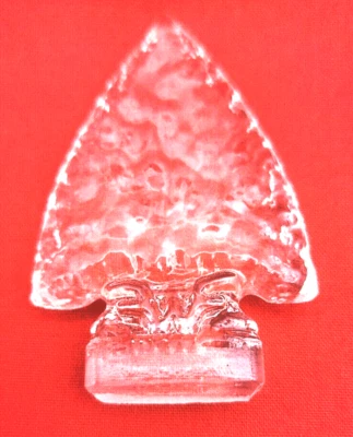 Wilkerson Crystal Clear Solid Arrowhead Indian Arrow Head Art Glass Figurine
