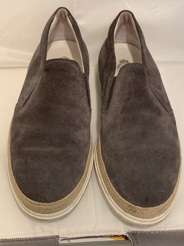 TOD’S TODS SCARPE DA UOMO PELLE SCAMOSCIATA GRIGIE ESPADRILLAS ITALIA TAGLIA 7 5