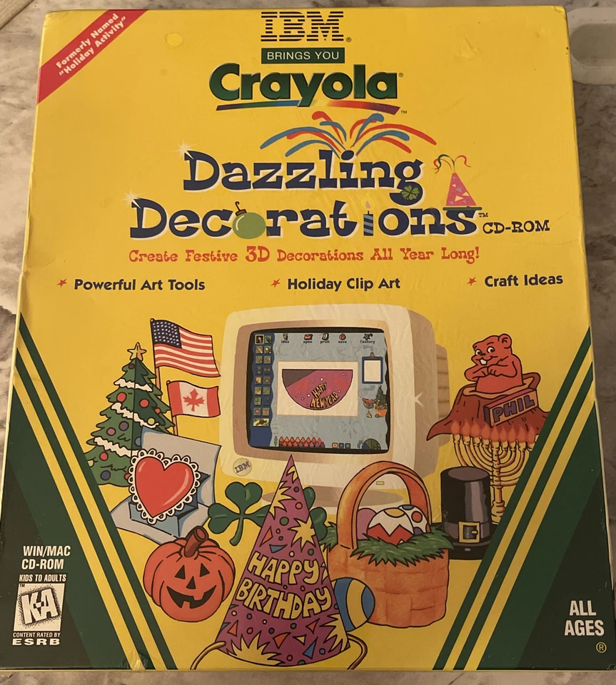 IBM Crayola Dazzling Creations(Windows or Mac)CD-ROM /NOS-