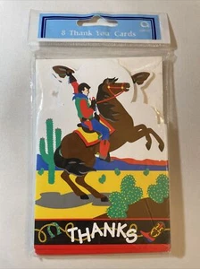 Cowboy 8 Thank You Cards New In Package - Picture 1 of 2