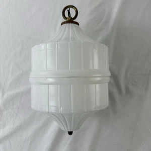 2 Stück Vintage weiße Milchglas Kugel für Leuchte Swag Hänge Decke Art Deco - Bild 1 von 14