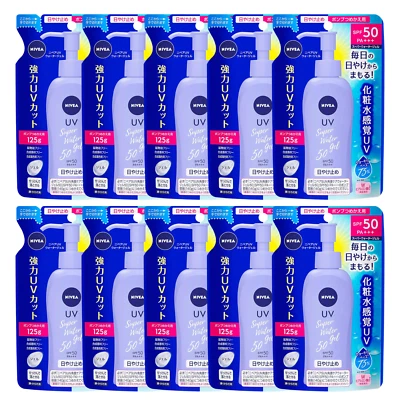 NIVEA SUN Super Water Gel Sunscreen For Refill SPF50 PA+++ 125g Set of 10 - Image 1 of 2