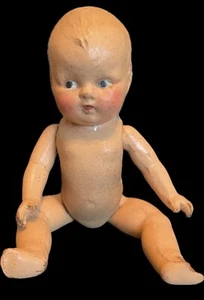 Antique Baby Doll Very Pretty Hand Painted Face Composite Articulated Jointed - Picture 1 of 8