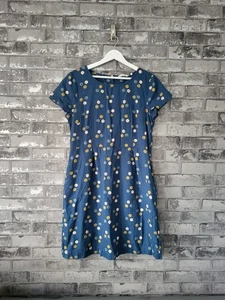 Seasalt Quay Cellars Dress Size 16 Teal Blue Knee Length Short Sleeve Shift - Picture 1 of 6