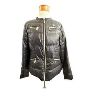 Versace Jeans Size 16 Aus (12 US) Authentic Black Puffer Jacket Gold Hardware - Picture 1 of 22