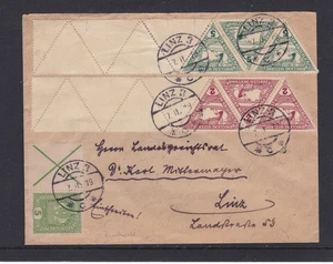 RRR Eilmarken 4½ Leerfelder + ANK 186x auf Brief Rückseite 2x Paar ANK 186x - Bild 1 von 3