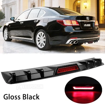 Para Lexus LS460 LS500 LS600 aletas difusor traseiro para-choque spoiler lábio com luzes LED - Imagem 1 de 4