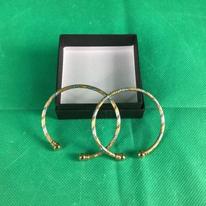 9 CT Yellow & White Gold Cuff Bangles (J1)CP#8692 - Picture 1 of 3