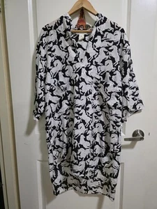 STELLA MCCARTNEY Horse Print Tunic Dress, Size M/L Semi-sheer Cotton/Silk - Picture 1 of 8