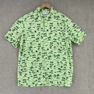 Camicia Columbia Bottoni Uomo Verde Medio PFG Ventilata Stampa Allover Camp Tropical - Foto 1 di 13