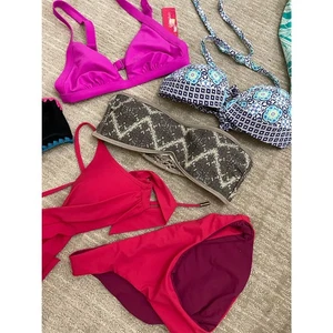 Lot Womens Swim Suits Red Carter Profile by Gottex Bikini One Piece Sz Small - Picture 1 of 12
