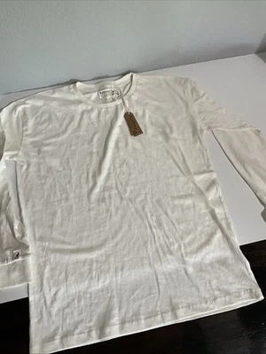 Camiseta masculina manga comprida Kangol creme tamanho XL nova com etiquetas - Imagem 1 de 4