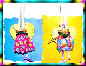 Sweet Handpainted ANGEL BUNNY Spring Easter Pin Brooch *Made in USA* FAST SHIP! - Picture 1 of 4