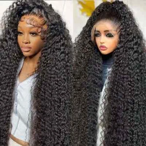 250 Dichte 13x6 HD Lace Frontal Perücken Brazilian 32 34 40 Inch DeepWave Lockenperücke - Bild 1 von 16
