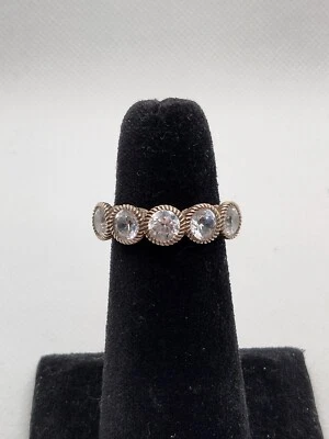 Judith Ripka 925 Cz 5 Stone Gold Wash Ring - Image 1 of 4