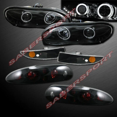 Black Halo Projector Headlights w/ Bumper Lights +Taillights for 98-02 Camaro - Image 1 of 4