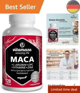 Maca Kapseln hochdosiert 5000mg + L-Arginin + VITAL Formel B6, B12, OPC, Zink... - Bild 1 von 8