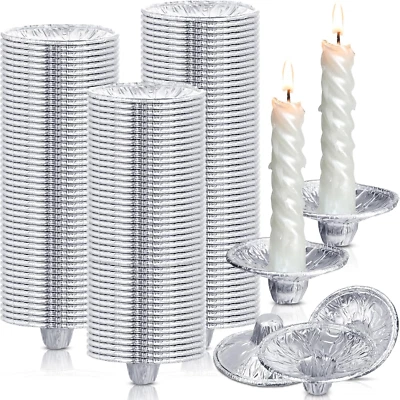 100 peças suporte de vela folha de alumínio protetor descartável para gotejamento de vela para Shabat - Imagem 1 de 4