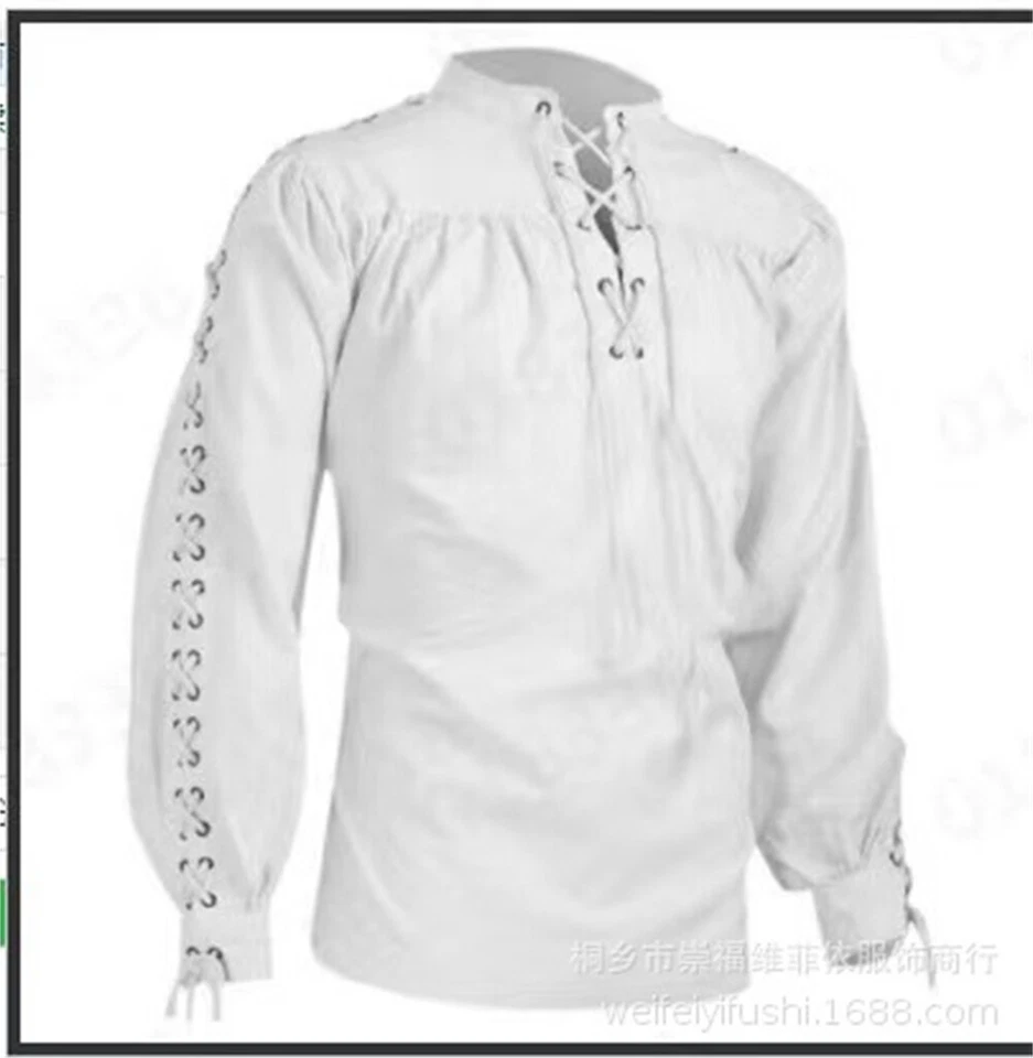 Disfraz medieval renacentista para hombre manga larga cuello alto ropa con disfraces Foto 1 de 4