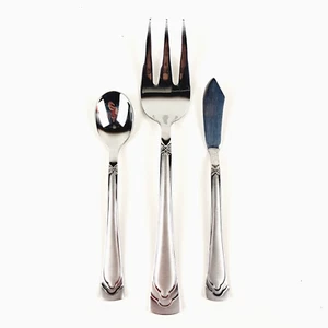 Cambridge 3-pc Polished Stainless Steel Serving Fork, Butter Knife & Spoon - Picture 1 of 5