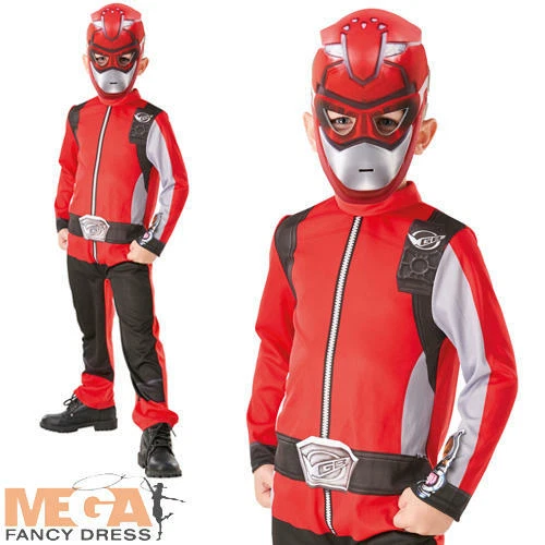Red Beast Morpher Kids Power Rangers Fancy Dress Superhero Book Day Boys Costume - Image 1 of 1