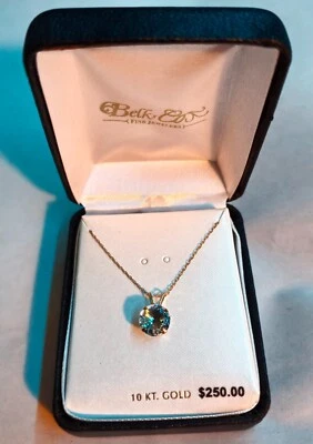 Collar mujer 10KT. ORO CTW 4.23 AQUA 8M BELK Foto 1 de 4