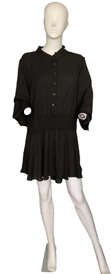[NWT] CITY CHIC Black Shirred Shirt Dress [Plus Size L] - image 1 of 4