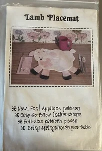 Vtg Patch Press pattern Lamb Placemat & Napkins ~ uncut - Picture 1 of 2