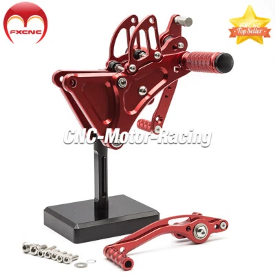 Red CNC Rearset Footrest Footpeg Pedals For Buell XB9S XB12S XB9R XB12R Racing - Imagen 1 de 4