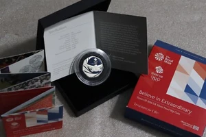 π§ π¬π§ UK GB 2016 Silver Proof 50p Team GB Believe SWIMMING Box COA Scarce B78 - Picture 1 of 10
