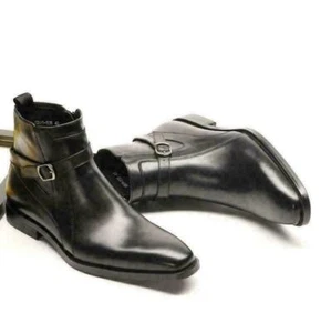 Botas Chelsea para Hombre Puntera Puntiaguda Negocios Trabajo Cuero de Vaca Real 38-44 Fiesta - Imagen 1 de 12