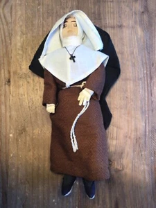 Christian Cloth Nun Doll from  Ex. Newark Museum Hand Made 9” - Picture 1 of 12
