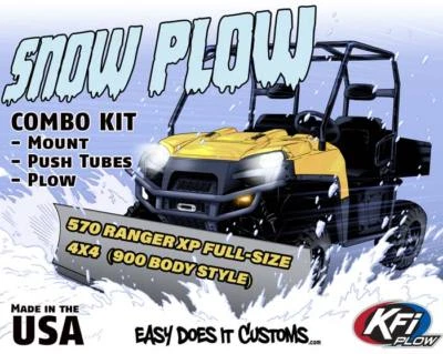 POLARIS RANGER XP 570 (900 Body Style) 4X4 2016 KFI UTV 66" Snow Plow Combo Kit Foto 1 de 4