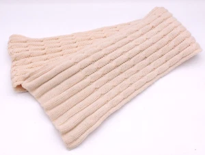 Banana Republic Cable Knit Scarf Merino Wool & Cashmere Chunky Cream/Beige 73"X7 - Picture 1 of 24