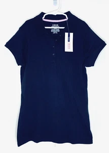 Izod NWT Girls Large L 14/16 Navy Blue School Uniform Short sleeve polo shirt - Picture 1 of 4
