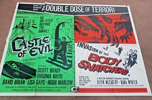Castle of Evil / Invasion of Bodysnatchers - Original Quad Poster 30 x 40 - Foto 1 di 13