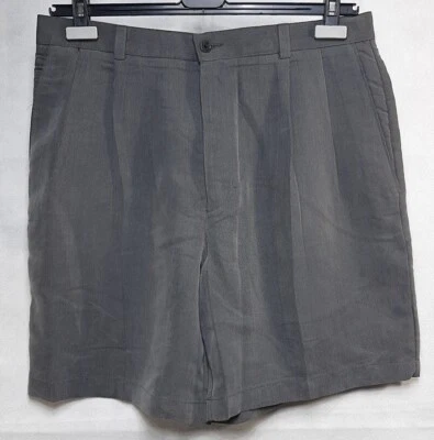Bermudas cortas para hombre CLAIBORNE talla 34 gris rayón poliéster caminar plisadas Foto 1 de 4