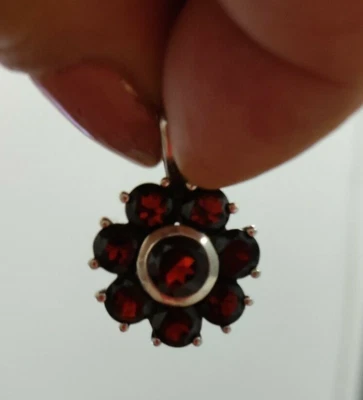 Vintage Czech 925 Sterling Silver Pink Garnet Rhodolite Gemstone Pendant Gift - Image 1 of 2