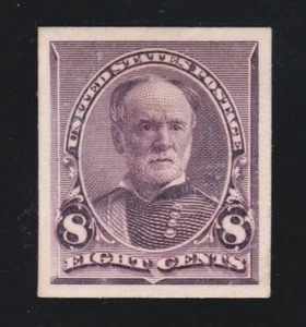 US 225P4 8c Sherman Proof on Card VF-XF H SCV $110 - Picture 1 of 2