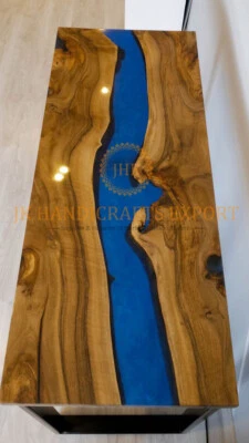 New Custom Order Blue Epoxy Dining coffee Table Tops walnut Table Home Decor - Image 1 of 4