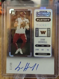 2022 Panini Contenders Football Playoff Sam Howell on card Autograph 11/99 - Picture 1 of 14