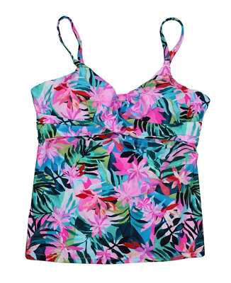 Camiseta Tankini Raisins Curve 18W Plus con Aros Tropical Floral Aries Nueva con Etiquetas Foto 1 de 2