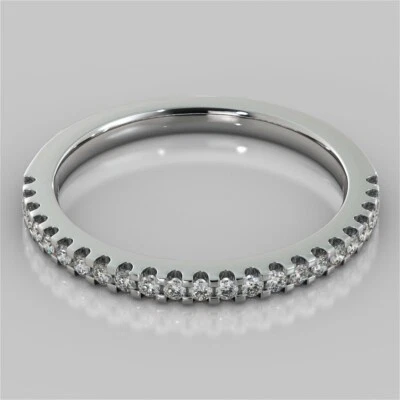 Anillo de compromiso de eternidad de diamantes redondos naturales de 0,23 quilates platino macizo 950 talla 5 Foto 1 de 4