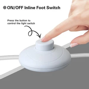3Pk Floor Foot Switch White Foot Pedal Lamp Round Step ON Off Spring Push Button - Picture 1 of 9