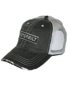 Peterbilt Motors Blue Denim Raw Edge Patch Mesh Trucker Cap/Hat - Picture 1 of 1